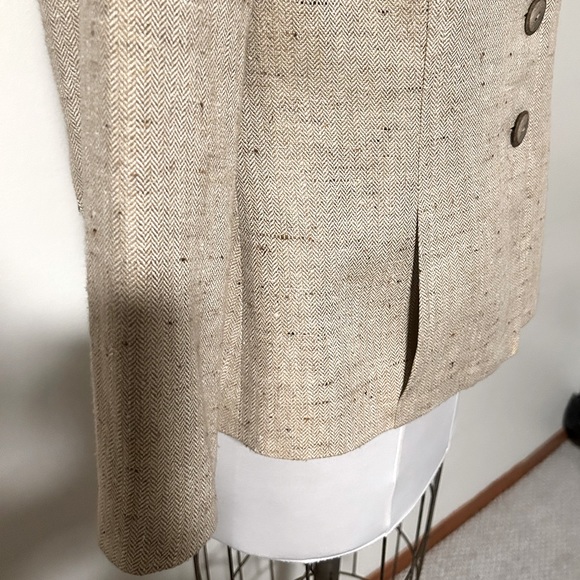 Dana Buchman Women’s Separates Herringbone Tan/Beige Blazer Size10 & Pants Size8 - Picture 5 of 13